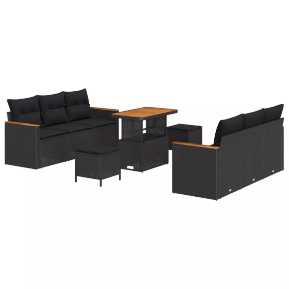 VidaXL - Garten-sofa poly-rattan, One Size, Schwarz