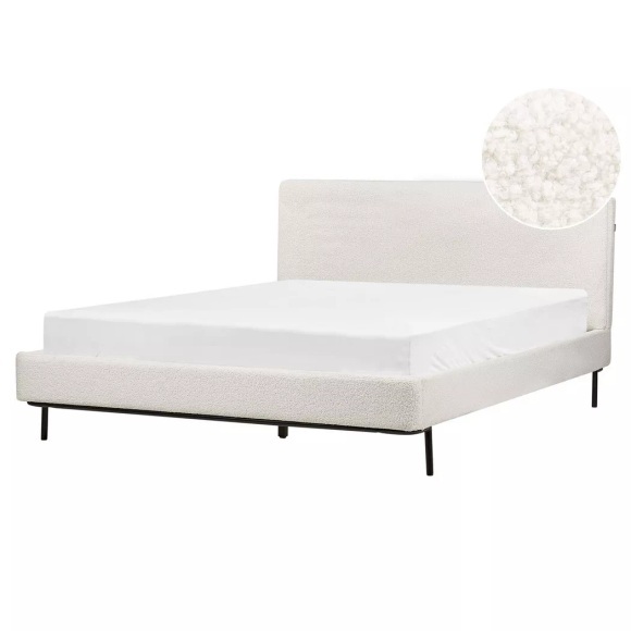Bett mit Lattenrost aus Bouclé Modern CORIO Bett mit Lattenrost aus Bouclé Modern CORIO