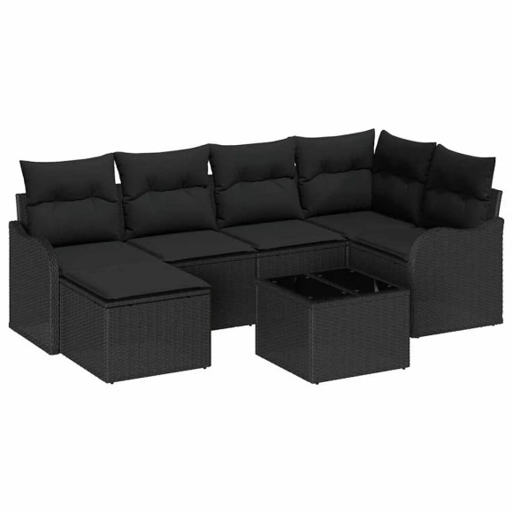 VidaXL - Garten-sofa poly-rattan, One Size, Schwarz