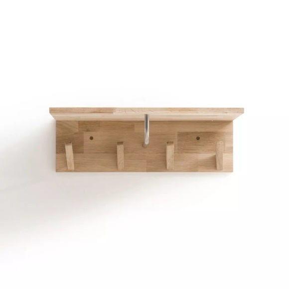 Wandgarderobe/Regal SLOFIA, 4 Haken, Eiche hell