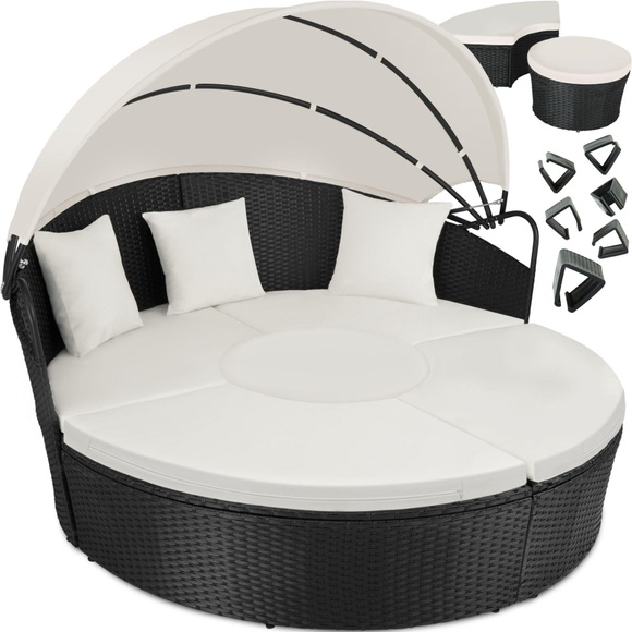 Sonneninsel Rattan mit Aluminiumgestell und Sonnendach Sonneninsel Rattan mit Aluminiumgestell und Sonnendach