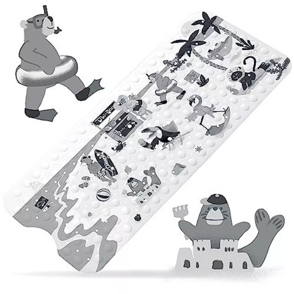 Happy Beach - Badewannenmatte für Kinder | Premium Antirutschmatte Badewanne 100x40cm | Cooles, Multicolor