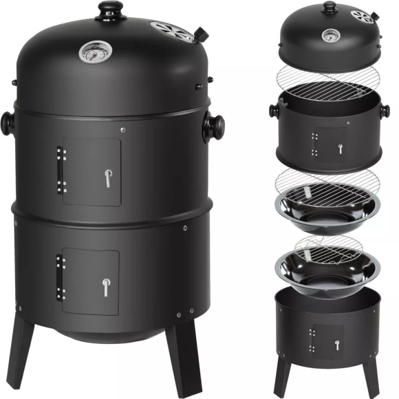 Holzkohlegrill Räuchertonne 3 in 1 Holzkohlegrill Räuchertonne 3 in 1