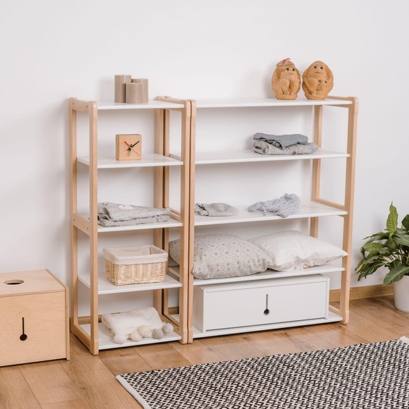 Set Montessori-regale, Kinderzimmer, Montessori-atmosphäre - Weiße Farbe Unisex ONE SIZE