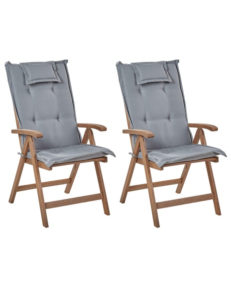 Set mit 2 Stühlen aus Akazienholz Rustikal AMANTEA Set mit 2 Stühlen aus Akazienholz Rustikal AMANTEA