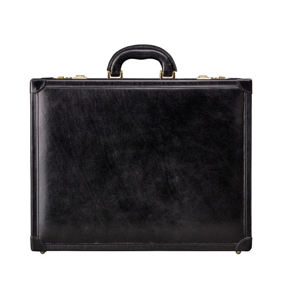 Maxwell Scott Buroni - Luxus-Leder-Aktenkoffer in Schwarz