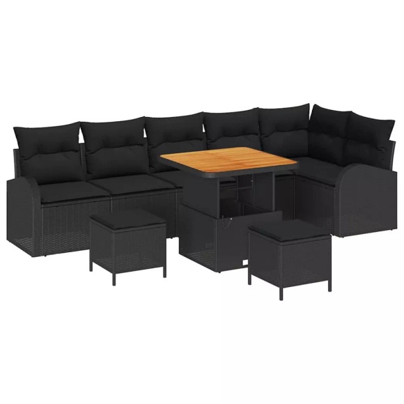 VidaXL - Garten-sofa poly-rattan, One Size, Schwarz
