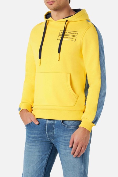 Kapuzenpullover Mixed Fabric Hoodie Unisex Gelb Bunt L