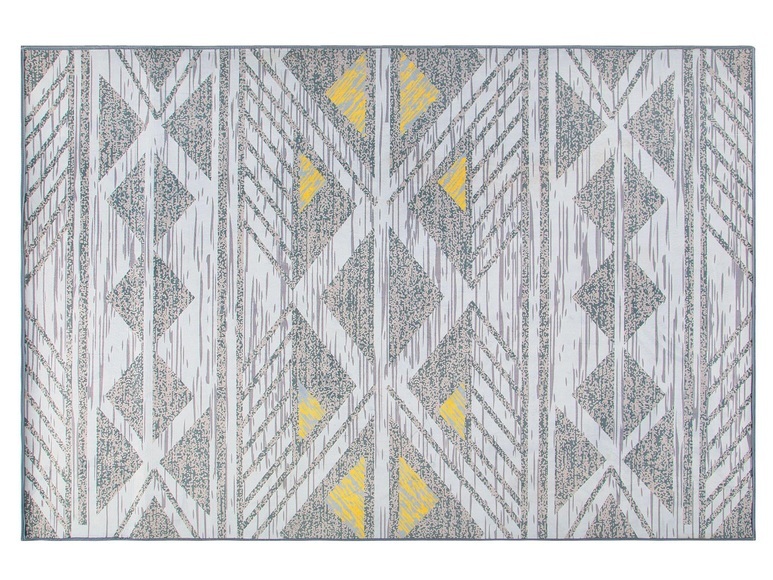 Beliani Teppich grau-gelb geometrisches Muster 160 x 230 cm KARGI