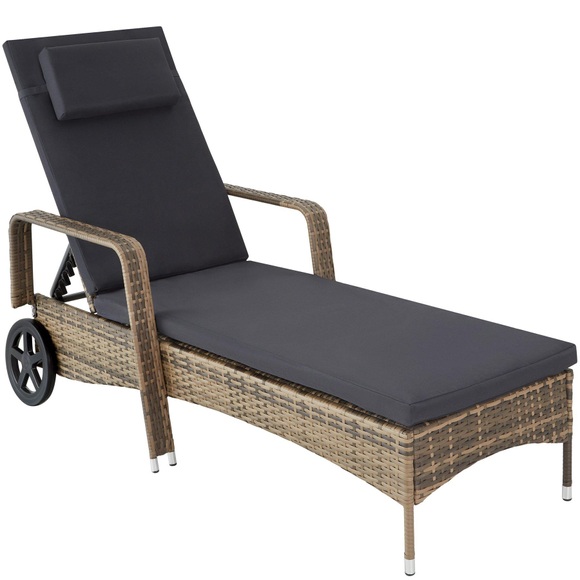 Sonnenliege Rattan mit Rollen Sonnenliege Rattan mit Rollen