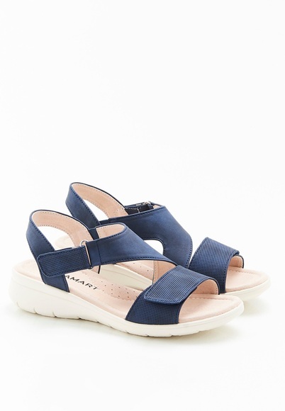 Sandale Mit Keilabsatz, Komplett Zu Öffnen. Damen Blau 38
