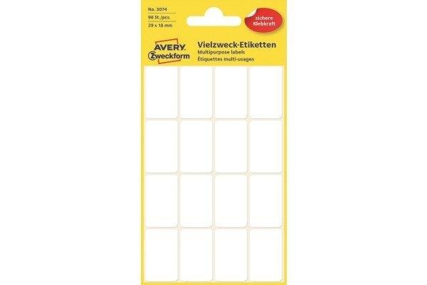 AVERY ZWECKFORM Etiketten 29×18mm 3074Z weiss 96 Stück