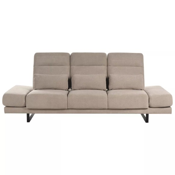 Beliani - 3 Sitzer Sofa aus Stoff Modern IKAST, One Size, Taupe
