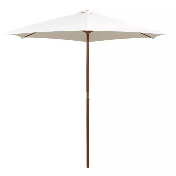 vidaXL Sonnenschirm 270×270 cm Holzstange Cremeweiß