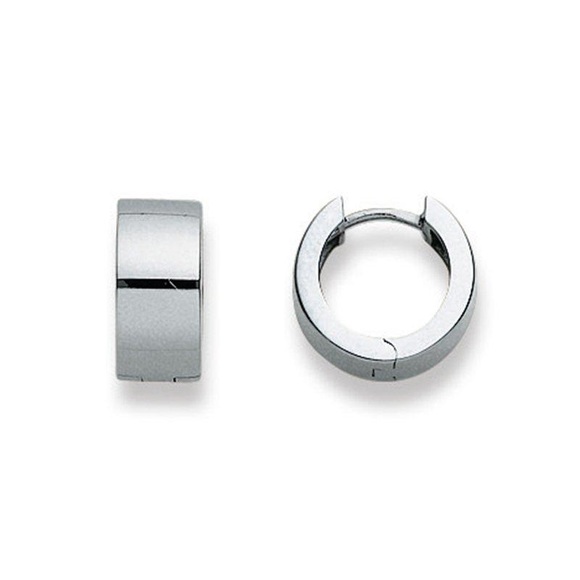 Scharnier-creolen Weissgold 750, 13mm Damen 13mm