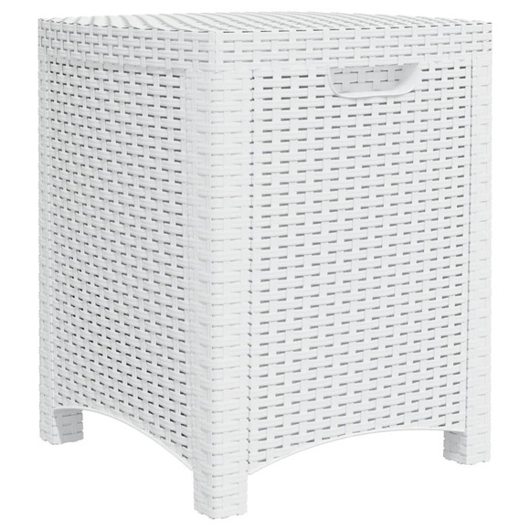vidaXL Garten-Aufbewahrungsbox 39x39x46 cm PP Rattan Weiß