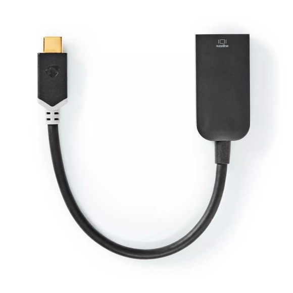 USB-C? Adapter | USB 3.2 Gen 1 | USB-C? Stecker | HDMI? Buchse | 4K@60Hz | 0,20 m | Rund | Vergoldet | PVC | Anthrazit | Fensterbox mit Euroschloss