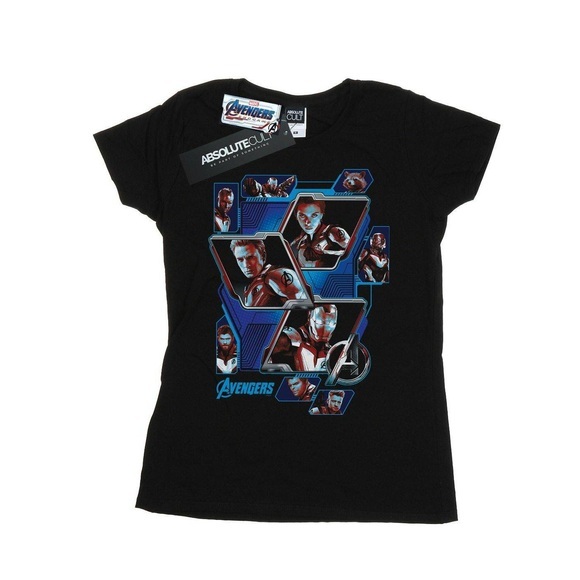 Avengers Endgame Hero Panels Tshirt Aus Baumwolle Damen Schwarz XL