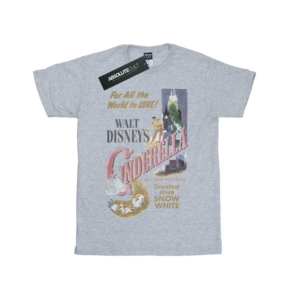 Cinderella Retro Poster Tshirt Mädchen Grau 128