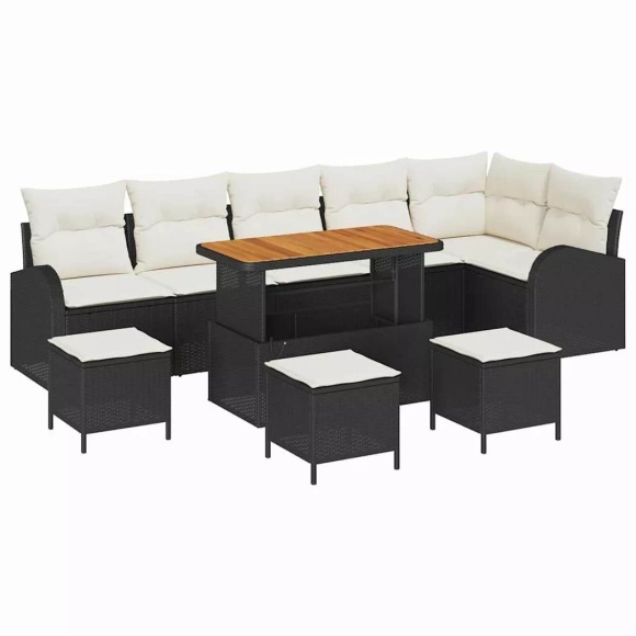 VidaXL - Garten-sofa poly-rattan, One Size, Schwarz