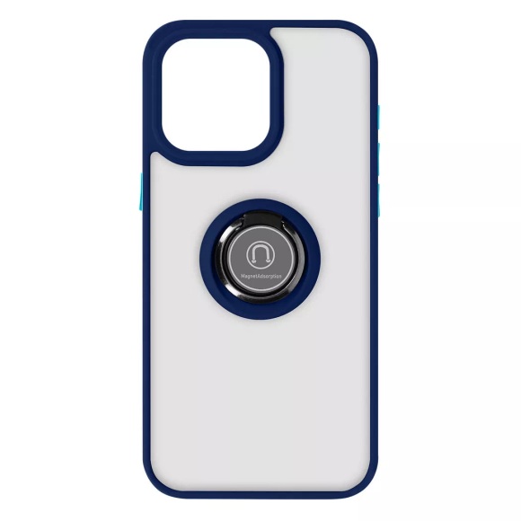 Avizar - Ring-Hülle iPhone 15 Pro Dunkelblau, Blau