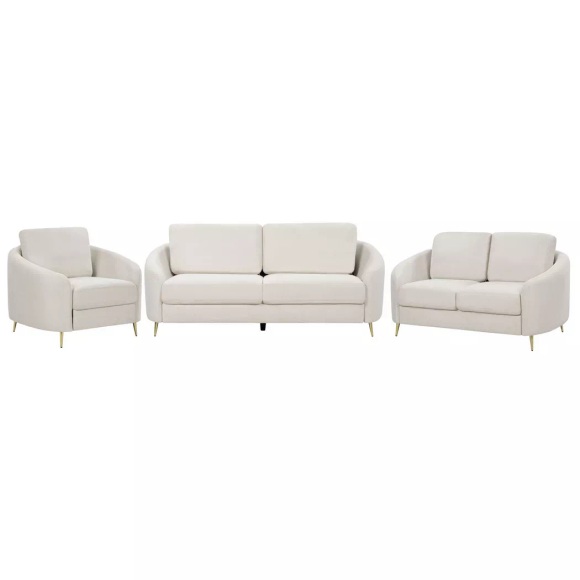 Wohnzimmer Set aus Polyester Klassisch TROSA Wohnzimmer Set aus Polyester Klassisch TROSA