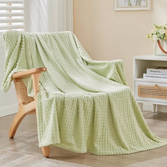 Alopini - Kuscheldecke flauschige Decke, Erlebnis-Fleecedecke, weiche und warme Wolldecke Wurfdecke, Decken für Sofa, Tagesdecke Couch, One Size, Rasengrün