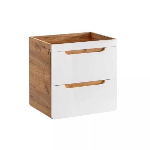 Waschbeckenunterschrank hängend - 60 cm - Naturfarben & Weiß - ARUBA Waschbeckenunterschrank hängend - 60 cm - Naturfarben & Weiß - ARUBA