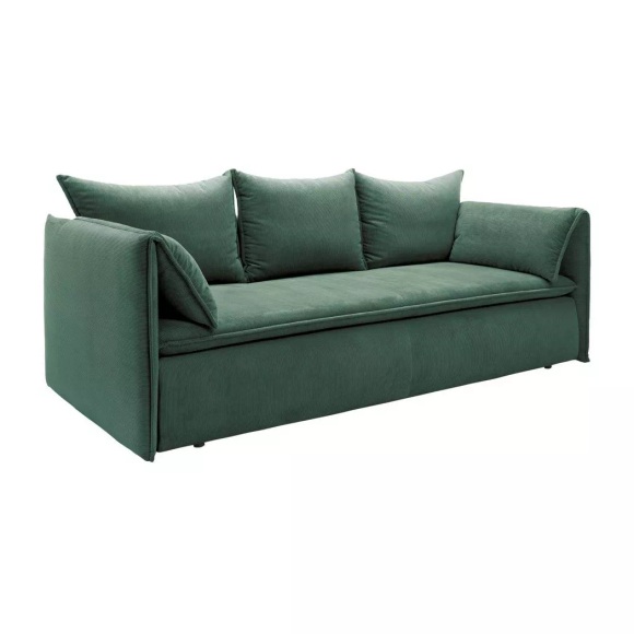 Sofa 3-Sitzer - Mit Schlaffunktion - Cord - Grün - TEODORA Sofa 3-Sitzer - Mit Schlaffunktion - Cord - Grün - TEODORA