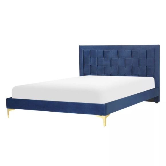 Bett mit Lattenrost aus Samtstoff Modern LIMOUX Bett mit Lattenrost aus Samtstoff Modern LIMOUX