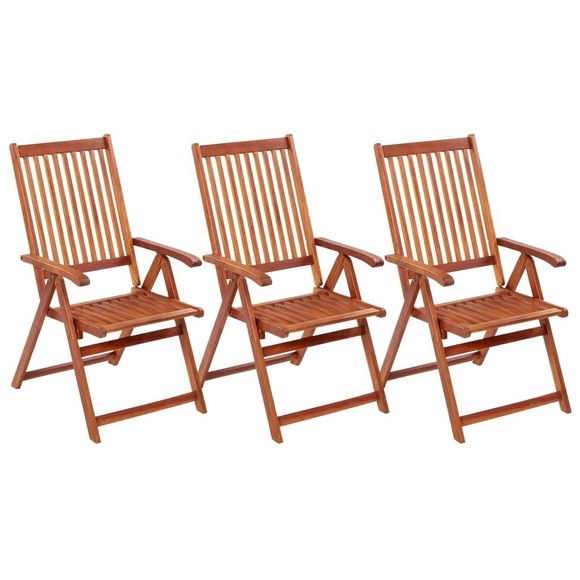 vidaXL Klappbare Gartenstühle 3 Stk. Massivholz Akazie