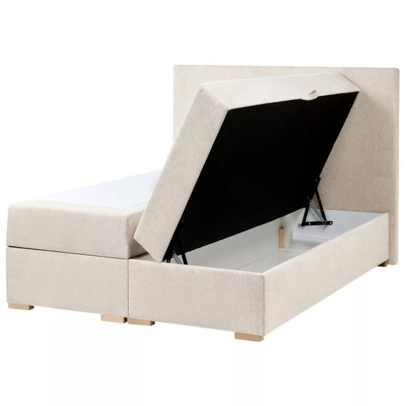 Beliani - Boxspringbett mit Stauraum aus Stoff MAJOR, 120X200CM, Offwhite