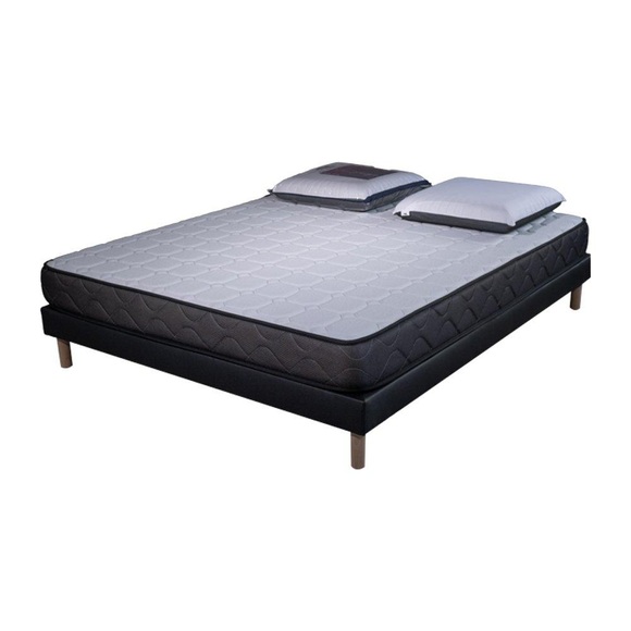 Memory-set | 160x200 | 2 Visco-kissen 60x60 | Memory | 19cm | Einlegerahmen Mit Em Bezug Unisex Schwarz / Schwarz 160X200CM