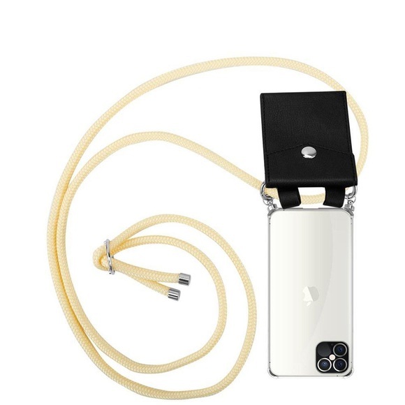 Handy Kette für Apple iPhone 12 12 PRO Silikon mit Silbernen Ringen