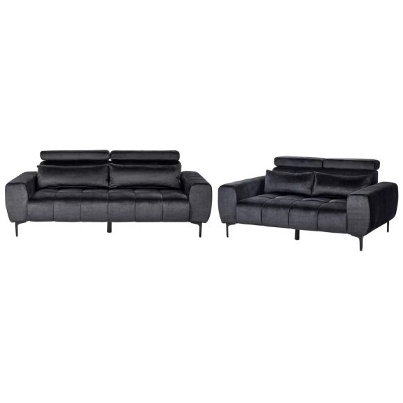 Beliani - Wohnzimmer Set aus Samtstoff Modern VEGAMO, One Size, Schwarz