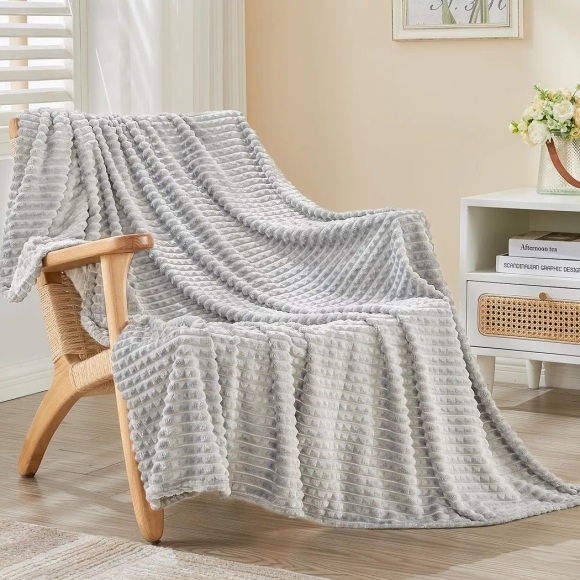 Alopini - Kuscheldecke flauschige Decke, Erlebnis-Fleecedecke, weiche und warme Wolldecke Wurfdecke, Decken für Sofa, Tagesdecke Couch, One Size, Grau