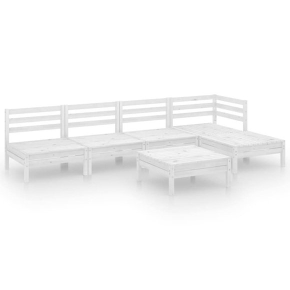vidaXL 6-tlg. Garten-Lounge-Set Massivholz Kiefer Weiß