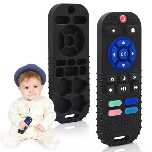 Activity-board - Beißring Babyspielzeug Silikon-Fernbedienung Beißhilfe, One Size, Schwarz