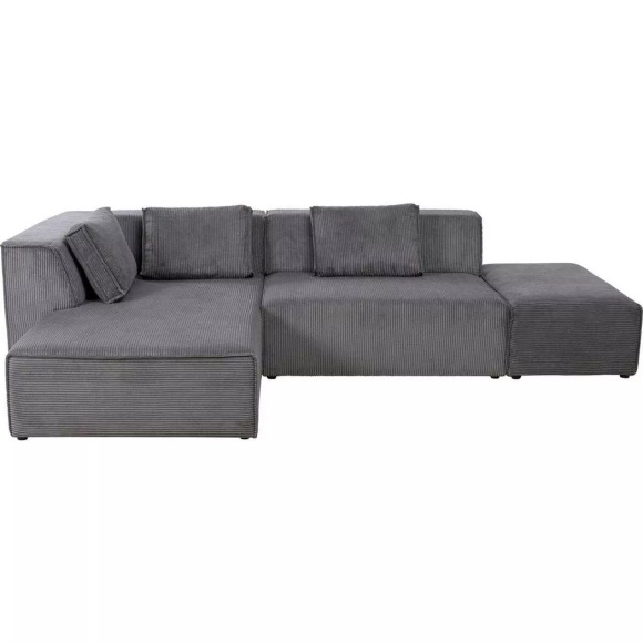 Ecksofa Infinity Ottomane Cord grau links