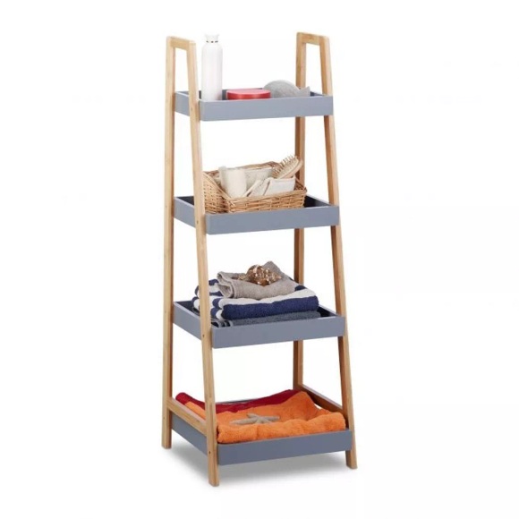 B2X - Badezimmerregal aus Bambus mit 4 Ablagen, 115cm