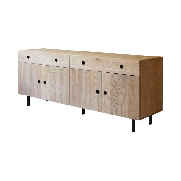 Buffet Aus Massivem Eichenholz 185 Cm Jeanne Unisex Zimt ONE SIZE