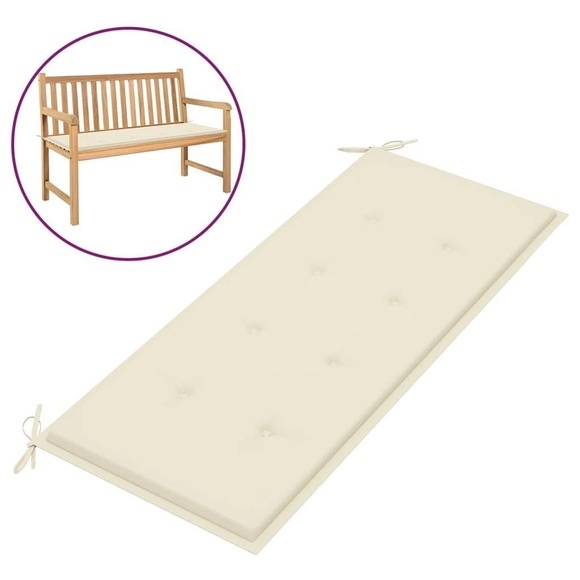 vidaXL Gartenbank-Auflage Creme 120x50x4 cm