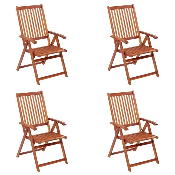 vidaXL Klappbare Gartenstühle 4 Stk. Massivholz Akazie