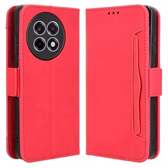 Cover-Discount - OnePlus 13R Etui viele Kartenfächer, Rot