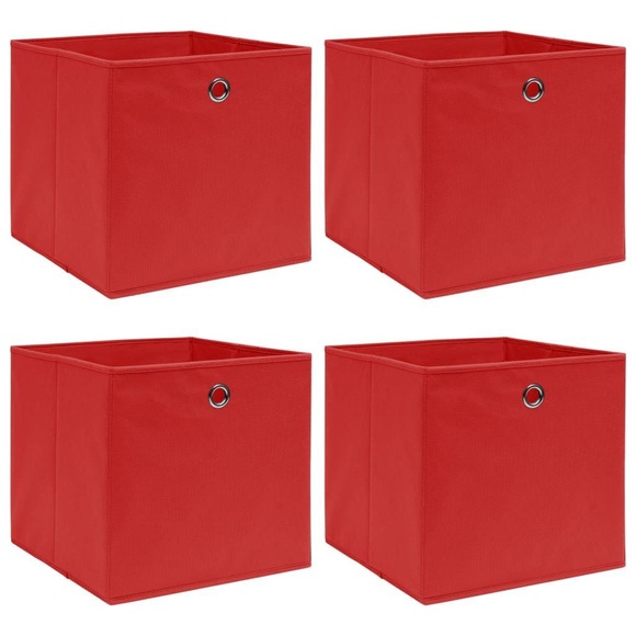 vidaXL Aufbewahrungsboxen 4 Stk. Rot 32×32×32 cm Stoff