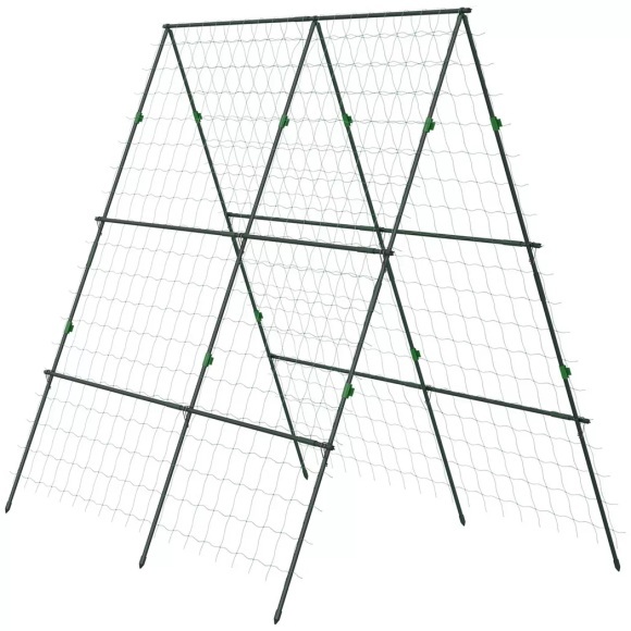 Northio - Rankgitter, Rankhilfe, Verstellbares Pflanzengitter, Spalier, Pflanzengerüst mit Netz, für Garten, Stahlrahmen, Grün, 180 x 100 cm, One Size