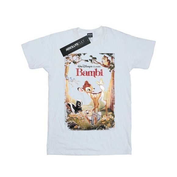 Bambi Retro Poster Tshirt Jungen Weiss 128