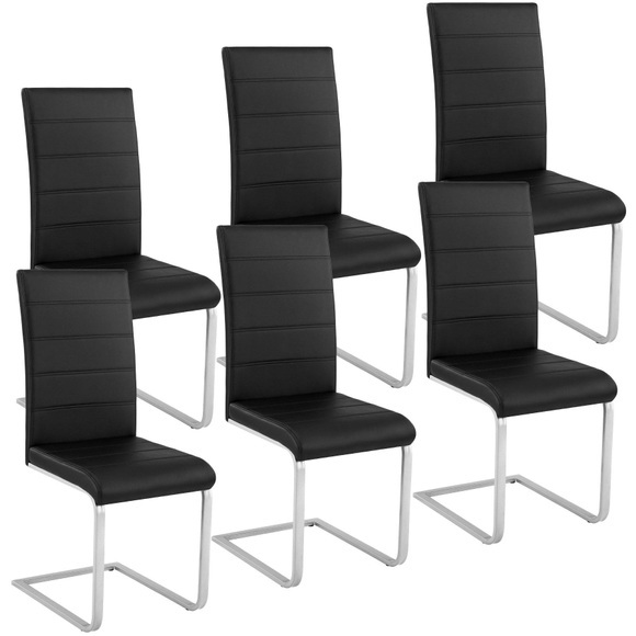 6 Esszimmerstühle Schwingstühle - schwarz