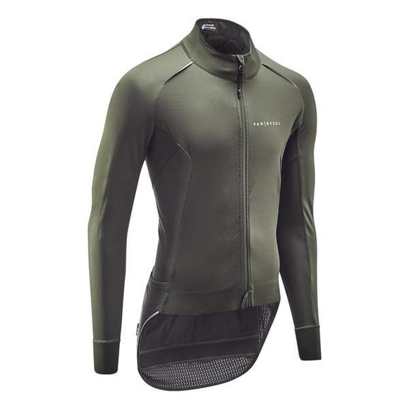 Fahrradjacke Rennrad Winter Racer Khaki Herren Khaki 38/S