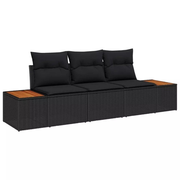 VidaXL - Modulares sofa poly-rattan, One Size, Schwarz